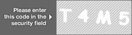 captcha code for visual authentication  letter T number 4 letter M number 5