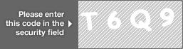 captcha code for visual authentication  letter T number 6 letter Q number 9